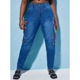 thumbnail image 2 of Colorido Lace Up Front Plus Size Skinny Jeans Rosegal  Vaqueros de talla grande, 2 of 5
