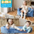 thumbnail image 2 of Sleepah Toddler Travel Bed & Chair - Foam Raised Safety Bumpers - Foldable Portable Travel Cot (Blue), 2 of 5