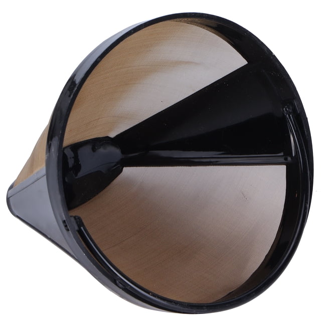 Loewten Cone Coffee Filter,Coffee Filter Net,Stainless Steel Coffee Filter Coffee Machine Reusable Cone Coffee Filter Strainer Gold