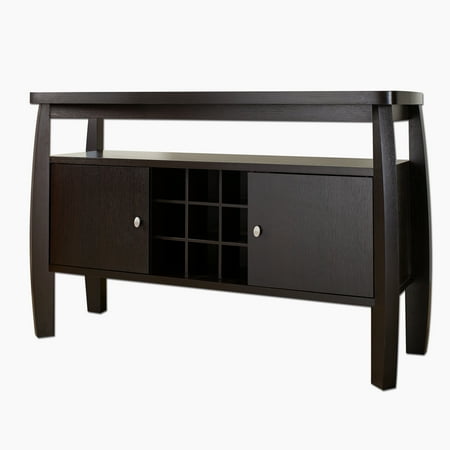 - Furniture of America Vera Contemporary Multi-Storage Buffet Table, Espresso