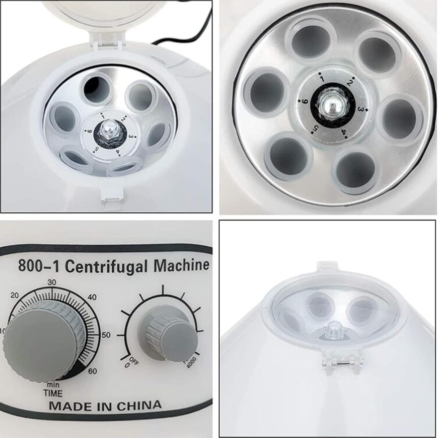 Mini Electric Centrifuge, Low Speed Lab Centrifugal Machine with 4000rpm & 0-60 Timer, Laboratory Separation Equipment
