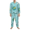 thumbnail image 4 of Bingfone Men'S Pajama Set 2 Piece Loungewear Pjs, Long Sleeve With Pajama Pants-Travelling On Airplane, 4 of 9