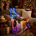 thumbnail image 3 of Energetic Monster Truck Adventure Scene Blue Fur Monster, Playful Fantasy Scene, Warm Flannel Blanket for Home Library and Reading Nook, Celestial Art Lovers Housewarming Gift, Fantasy Home Decor, 3 of 7
