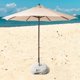 thumbnail image 1 of Base para sombrilla de patio, rellena de agua, resistente, cuadrada, resistente al viento, soporte para sombrilla, ideal para playa, pesca, césped, blanco, 1 of 5