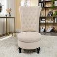 thumbnail image 2 of US Pride Furniture Gosser 20" Wide Velvet High Back Vanity Chair, Ivory, 2 of 5