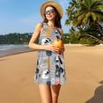 thumbnail image 3 of Balery Dog Vestidos de verano para mujer con estampado: vestido holgado sin mangas, vestido playero informal y cómodo para días calurosos., 3 of 7