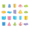 thumbnail image 1 of 20 piezas de cuerpos geométricos, formas geométricas plegables 3D, material didáctico de matemáticas, formas coloridas claramente visibles, juguetes e, 1 of 9