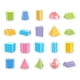 thumbnail image 1 of 20 piezas de cuerpos geométricos, formas geométricas plegables 3D, material didáctico de matemáticas, formas coloridas claramente visibles, juguetes e, 1 of 9