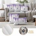thumbnail image 5 of Wisteria Outdoor Pillow Covers 16x16 Set of 2,Waterproof Patio Throw Pillowcase Protectors,Purple Flowers Butterflies Vintage Spring Decorative Pillow Shams Cushion Covers for Seat Bed Couch Sofa, 5 of 8