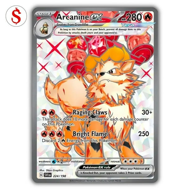 Carta coleccionable Pokémon Arcanine ex 224/198 Scarlet & Violet