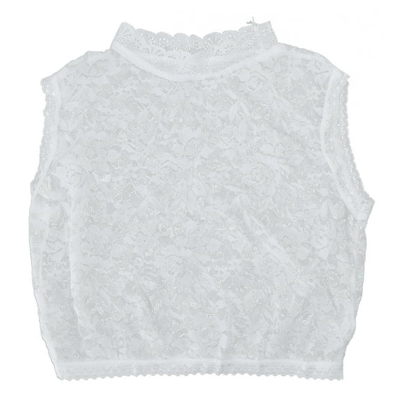 Lace Turtleneck Faux Collar Sleeveless Half Blouse Pullover Lining Fake Collar Female Underwear Bottom