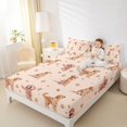 thumbnail image 3 of Manfei Golden Retriever Bed Sheets, Pug Paw Print Full Size Sheets, Beige Gold, 4pcs, 1 Flat Sheet, 1 Fitted Sheet and 2 Pillowcases, 3 of 6