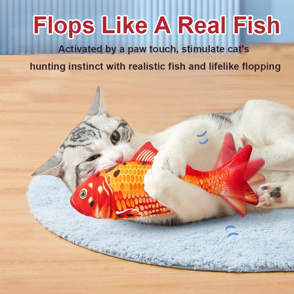 2 Pack Floppy Fish Cat Toys, Cat Toys Flopping Fish, Moving Kitten Kicker, Floppy Wiggle Carp For Small Dogs, Soft And Durable, Interactive Kitten Kicker For Indoor For All Breeds