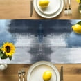 thumbnail image 4 of Dark Blue Abstract Table Runner, Modern Kitchen Table Runners Dress Scarves for Table Decorations Party/Restaurant/Indoor Outdoor Use, 18x72in, 4 of 9