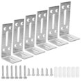 thumbnail image 1 of Shisuyan Adjustable L Shape Bracket Stainless Steel 6Pcs 3.1x1.6x1.2in, 1 of 9