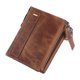 thumbnail image 1 of Cartera de cuero real de los hombres Corto Moda Co en Monedero Cr Azy Ho Rse Piel de vaca Doble Cremallera Cartera, 1 of 7