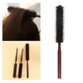thumbnail image 4 of Cepillo de Pelo de Cerdas de Natural, Rodillo de Peine para El Cabello con Pasador de Nailon, Mango de Madera, Peine Enrolble, Peine de Vient - 26cm de longitud Sunnimix Cepillo de pelo enrollado, 4 of 8