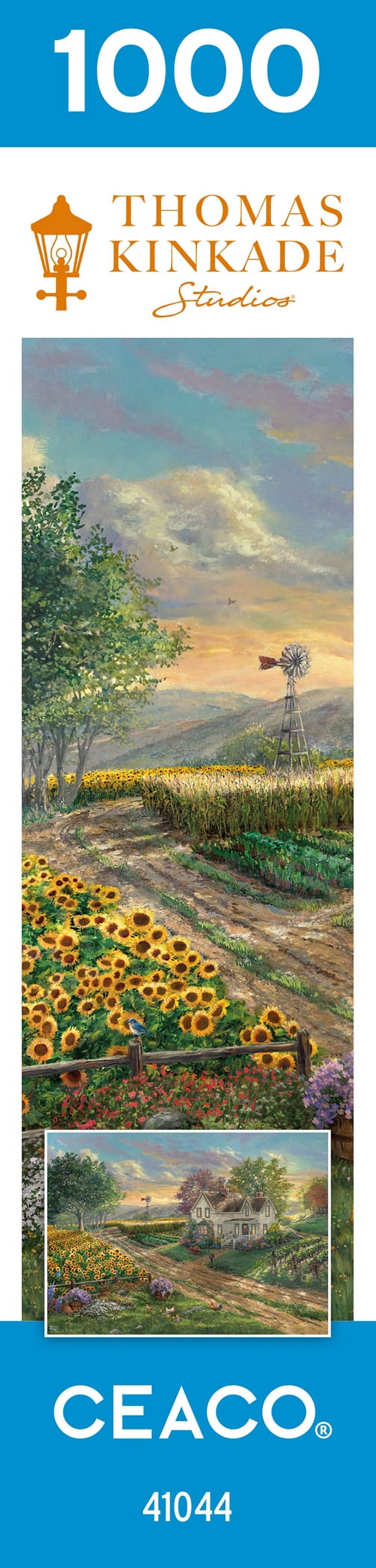 Ceaco - Thomas Kinkade - Sunflower Fields - 1000 Piece Interlocking Jigsaw Puzzle