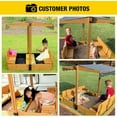 thumbnail image 5 of Aivituvin 47" Wooden Sandbox for Kids with Lid Cover Outdoor Play 2 Bench Seats Toy Bin Storage, 5 of 13