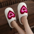 thumbnail image 6 of YM Valentines Day Slippers for Women,Mens House Slippers Rose Heart Love Couple Slippers Indoor Fluffy House Slippers for Women and Men Non- Fuzzy Flat Slides, 6 of 8