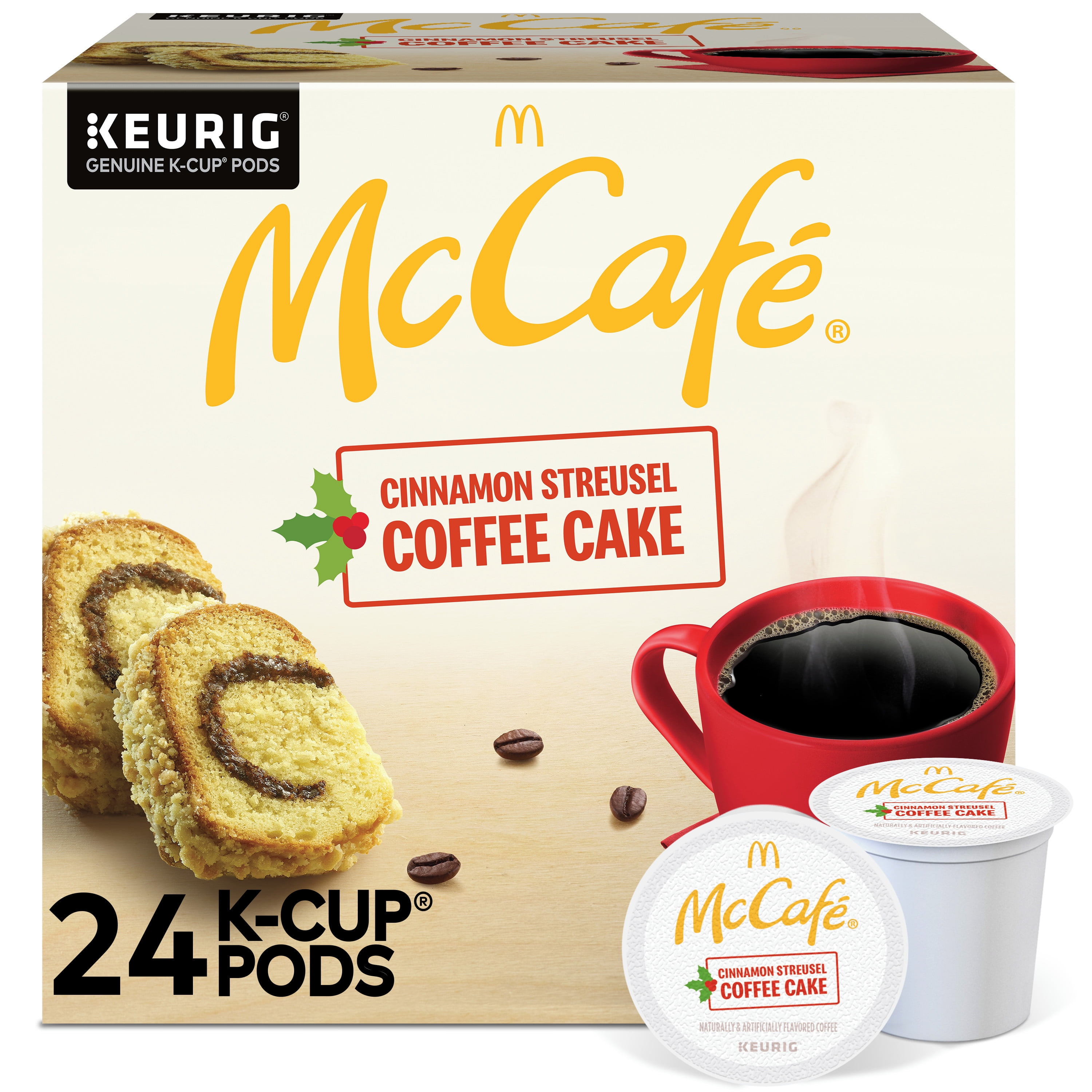 McCafe, Cinnamon Streusel Light Roast KCup Coffee Pods, 24 Count