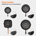 thumbnail image 2 of 8 piezas sartenes hierro fundido con 3 asas aisladas sartén cuadrada para parrilla cacerolas antiadherentes cepillo silicona espátula madera guantes h, 2 of 6