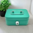 thumbnail image 6 of FashionCha Cash Box with Lock Coin Box Case Money Saving Box Metal Handle Lockable Portable Green, 6 of 9
