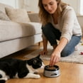 thumbnail image 4 of 25oz Slow Drink Dog Water Bowl & Eat Bowl, No Spill Water Bowl for Dogs Cats, Non-Splash No Mess Puppy Kitten Water Feeder, Carried Portable Base for Vehicle Car,Travel,Home Blue, 4 of 6