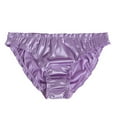 thumbnail image 2 of rygai Lady Panties Low Waist Bouncy No Constraint Comfortable Anti-peeking Soft Silky Pure Color Women Underpants for Inner Wear,Purple XL, 2 of 8