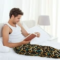 thumbnail image 7 of Fotbe Teal Leopard Men's Pajama Pants,Sleepwear Pants,Pj Bottoms Drawstring And Pockets-Small, 7 of 7