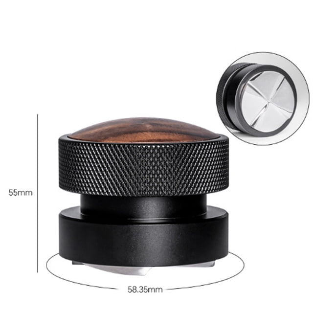 Removable Ergonomic Walnut and Stainless Steel Self-Gravity Coffee Distributor