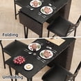 thumbnail image 6 of Dining Table Set for 2, Kitchen Bar Table and Chairs for 2, Expandable Counter Height Dinner Table with 2 Upholstered Chairs, Kitchen Bar Table Set with Storage for Apartment, 6 of 8