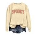 thumbnail image 5 of Halloween Sweatshirt for Women Casual Long Sleeve Pullover Sweatshirt for Daily Comfort and Style Beige XL, 5 of 5