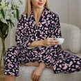 thumbnail image 5 of KLL Flower Print Women's Long Sleeve Pajamas with Pants Sleepwear Loungewear 2 Set-Large, 5 of 7
