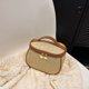 thumbnail image 2 of Bolso de cosméticos para mujer, organizador de bolsas de ducha portátil tejida a mano informal (Caqui S), 2 of 8