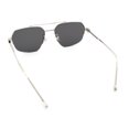 thumbnail image 7 of Mens Luxury Half Rim Metal Frame Rectangular Euro Fashion Sunglasses Silver - Silver Mirror, 7 of 7