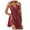 Deep Red, variant on Women's Halter Neck V-Neck Summer Dress, Sexy Backless Ruched Smocked Bodice Sundress, Casual Tiered Ruffle Hem Sleeveless Mini Party Dress for Vacation