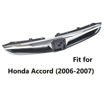 Fit for Honda Accord 2006-2007 Front Grille, HO1200179 HO1210118, Black & Silver Chrome, 06-07 Accord Grill