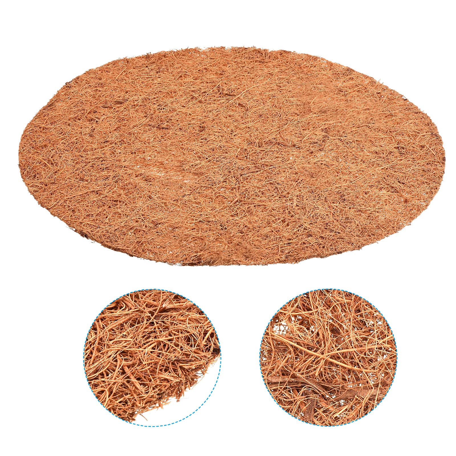 Coconut Fiber Mulch Ring Mat 12 Inch, 5 Pack Round Coco Coir Tree Protector Root Soil Cover for Indoor Outdoor Potted Plants - 12"X0.16"