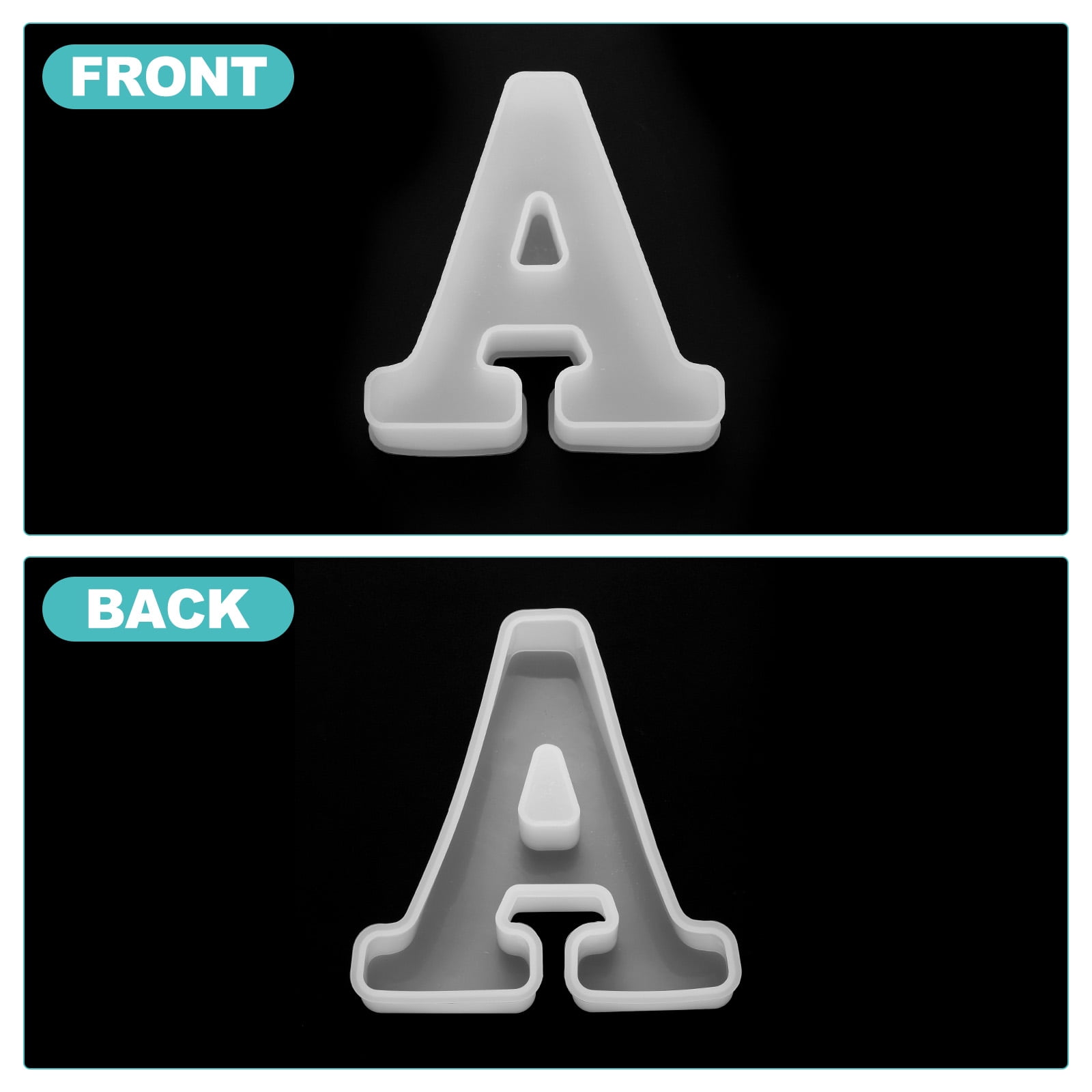 Uxcell 26packs Large Letter Resin Molding 6" A to Z Capital English Alphabet Silicone Mould