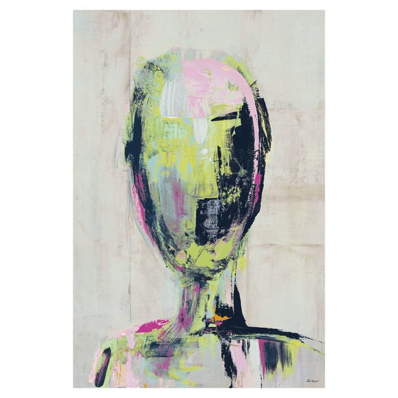 Green with Envy by Phillip Brown Abstract Portrait Canvas Art