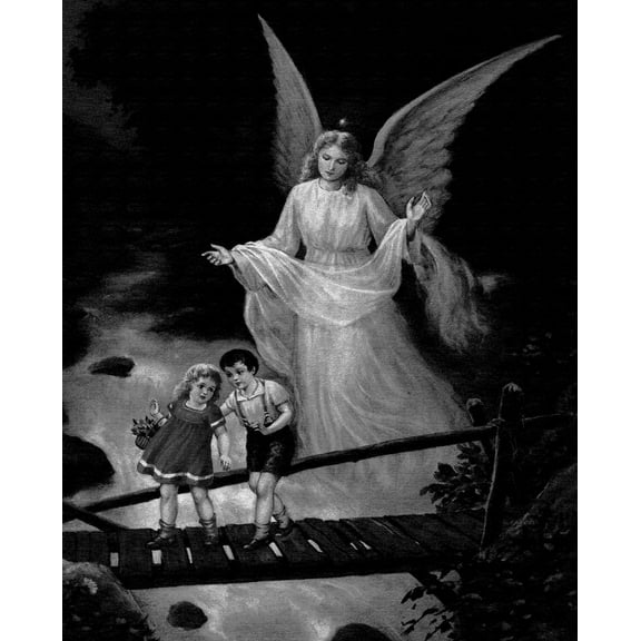 Catholic print picture - Guardian Angel 9 B - 8" x 10" ready to be framed