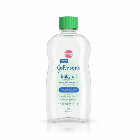 JOHNSON'S Baby Oil, Aloe Vera & Vitamin E 14 oz (Pack of 2)