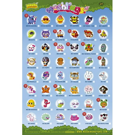 Moshi Monsters - Moshling Tick Chart Poster - (Best Tick Chart For Day Trading)
