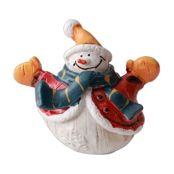 Lovely Christmas Figurines Santa Snowman Resin Statues for Winter Home Decoration Holiday Desktop Display