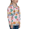 thumbnail image 3 of Lsque Tropical Plants Patten Youth Hoodie Sweatshirt Pullover with Kangaroo Pocket Boys and Girls Hoodie Warm Hoodie for Kids-Small, 3 of 6