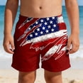thumbnail image 2 of CONROSES Independence Day Toddler Boys Swim Trunks Patriotic Usa Flag Star Striped Graphic Board Shorts for Boy Casual 4Th Of July Cozy Dailywear 3-4 Years, 2 of 5