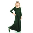thumbnail image 4 of Tiijoy Girls Long Sleeve Scoop Neck Maxi Dress Kids Solid Casual Princess Dress, Sizes 5-6, 4 of 4