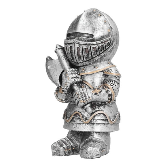 Medieval Crusader Knight Gnomes Guard Resin Ornament Outdoor Garden Decoration Statue#1
