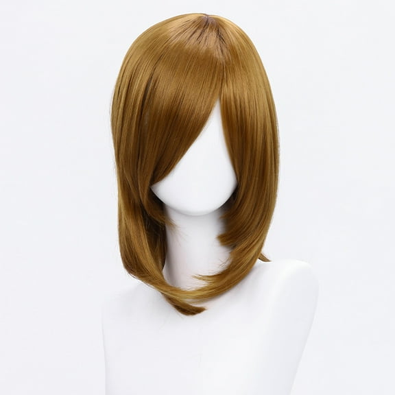 XmhyTop 14 Inch (40cm) Medium-Length Straight Cosplay Bob Wig -For Female, Light Brown